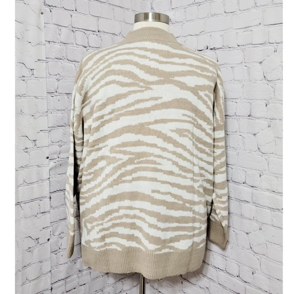 NWT Maurices 3 Zebra Print Mock Neck Pullover Sweater